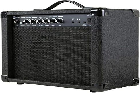 Monoprice 1x8 Guitar Combo Amplifier - Black, 20-Watt, 86dB of Gain - 1/4 Inch Input for Guitars, Aux MP3 Input, 3.5mm Headphone Output in Kuwait