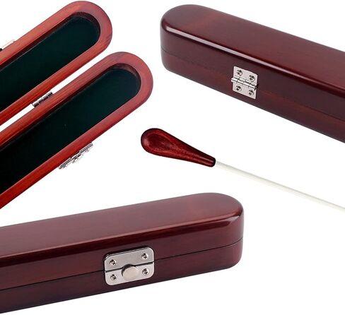 مقبض خشبي من Ogdni Music Baton Orchestra Baton لقيادة الموسيقى مع صندوق هدايا خشبي، خشب أحمر in Kuwait