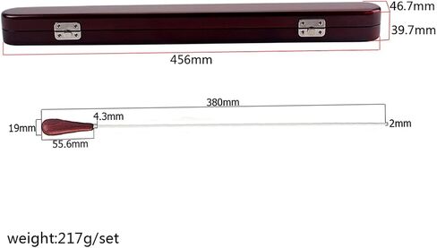 مقبض خشبي من Ogdni Music Baton Orchestra Baton لقيادة الموسيقى مع صندوق هدايا خشبي، خشب أحمر in Kuwait