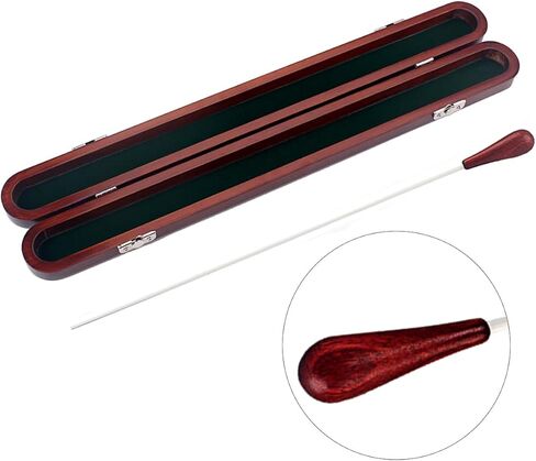 مقبض خشبي من Ogdni Music Baton Orchestra Baton لقيادة الموسيقى مع صندوق هدايا خشبي، خشب أحمر in Kuwait