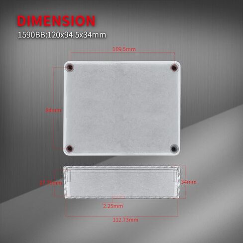 DaierTek 1590BB Aluminum Metal Stomp Box Case Guitar Pedal Enclosure Effect Enclosure Stomp Box Unpainted 120x94.5x34 MM Toggle Switch Box in Kuwait