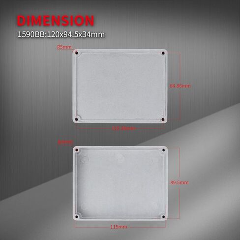 DaierTek 1590BB Aluminum Metal Stomp Box Case Guitar Pedal Enclosure Effect Enclosure Stomp Box Unpainted 120x94.5x34 MM Toggle Switch Box in Kuwait