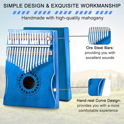 Kalimba Thumb Piano 17 Keys Portable Finger Piano Marimba Music Gifts for Adults Kids in Saudi Arabia