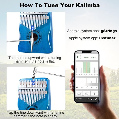 Kalimba Thumb Piano 17 Keys Portable Finger Piano Marimba Music Gifts for Adults Kids in Saudi Arabia