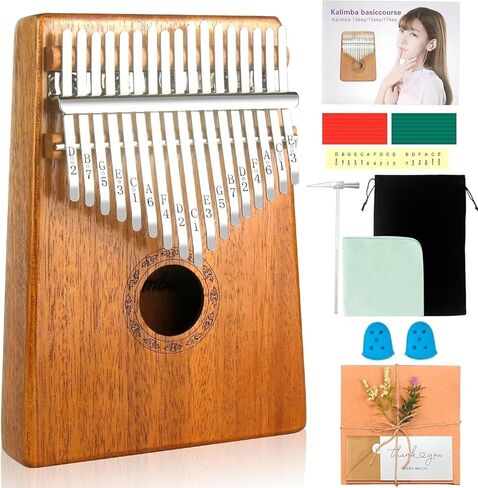 بيانو الإبهام من كاليمبا، بيانو الإبهام، محمول 17 مفتاحًا بيانو إصبع القيثارة مبيرا، الماريمبا، الآلات الموسيقية للبالغين، هدايا عيد الميلاد للمراهقين in Kuwait