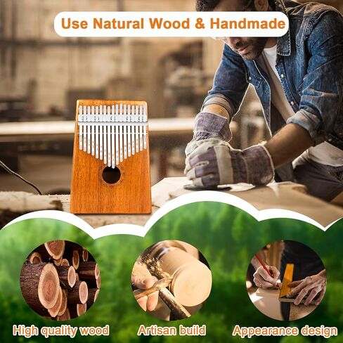 بيانو الإبهام من كاليمبا، بيانو الإبهام، محمول 17 مفتاحًا بيانو إصبع القيثارة مبيرا، الماريمبا، الآلات الموسيقية للبالغين، هدايا عيد الميلاد للمراهقين in Kuwait