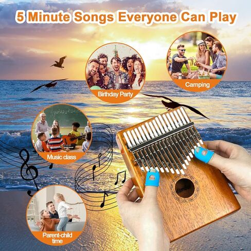 بيانو الإبهام من كاليمبا، بيانو الإبهام، محمول 17 مفتاحًا بيانو إصبع القيثارة مبيرا، الماريمبا، الآلات الموسيقية للبالغين، هدايا عيد الميلاد للمراهقين in Kuwait