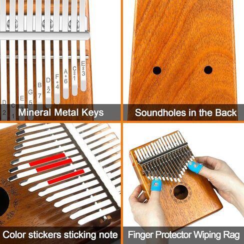بيانو الإبهام من كاليمبا، بيانو الإبهام، محمول 17 مفتاحًا بيانو إصبع القيثارة مبيرا، الماريمبا، الآلات الموسيقية للبالغين، هدايا عيد الميلاد للمراهقين in Kuwait