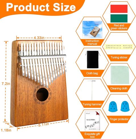 بيانو الإبهام من كاليمبا، بيانو الإبهام، محمول 17 مفتاحًا بيانو إصبع القيثارة مبيرا، الماريمبا، الآلات الموسيقية للبالغين، هدايا عيد الميلاد للمراهقين in Kuwait