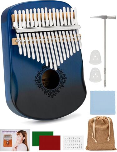 Kalimba - 17 Keys Thumb Piano, Portable Mbira Finger Piano with Tune Hammer and Study Instruction, Sleek Keys and Body, Gift for Kids, Adult and Beginners in Kuwait