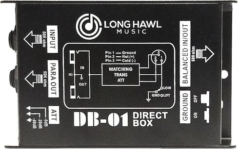 صندوق حقن مباشر احادي دي اي سلبي 1/4 انش محول مقاومة الى اكس ال ار متوازن وغير متوازن مع مزيل همهمة الرفع الارضي، وسادة توهين، مخرج موازي لتوصيل الجيتار والباس والالات in Kuwait