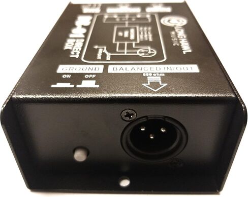 صندوق حقن مباشر احادي دي اي سلبي 1/4 انش محول مقاومة الى اكس ال ار متوازن وغير متوازن مع مزيل همهمة الرفع الارضي، وسادة توهين، مخرج موازي لتوصيل الجيتار والباس والالات in Kuwait