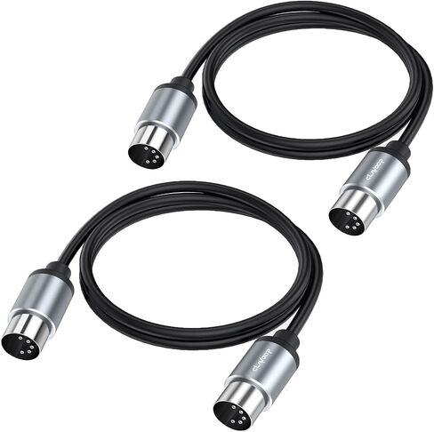CLAVOOP MIDI Cable 3ft, 5 Pin DIN MIDI Cable Male to Male 3 feet Compatible with MIDI Keyboard Audio Amplifier Guitar Multi Effects Synth External Sound Card in Kuwait