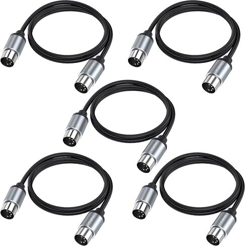 CLAVOOP MIDI Cable 3ft, 5 Pin DIN MIDI Cable Male to Male 3 feet Compatible with MIDI Keyboard Audio Amplifier Guitar Multi Effects Synth External Sound Card in Kuwait