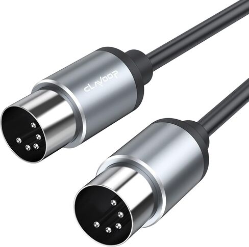 CLAVOOP MIDI Cable 3ft, 5 Pin DIN MIDI Cable Male to Male 3 feet Compatible with MIDI Keyboard Audio Amplifier Guitar Multi Effects Synth External Sound Card in Kuwait