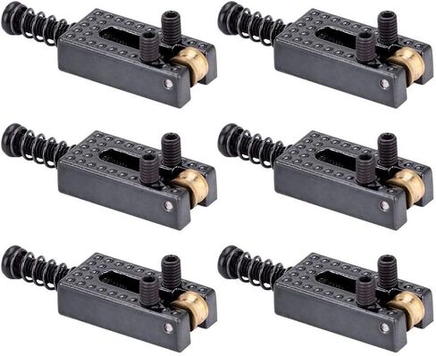 Fafeims 6PCS Guitar Saddles Metal Guitar Bridge with Roller Bridge Guitar Repair Parts. (Black) in Saudi Arabia