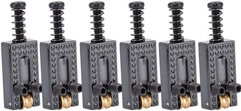 Fafeims 6PCS Guitar Saddles Metal Guitar Bridge with Roller Bridge Guitar Repair Parts. (Black) in Saudi Arabia