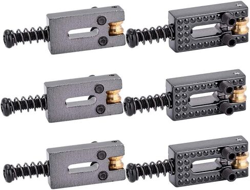 Fafeims 6PCS Guitar Saddles Metal Guitar Bridge with Roller Bridge Guitar Repair Parts. (Black) in Saudi Arabia