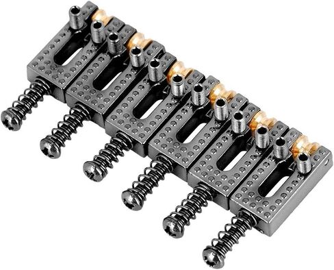 Fafeims 6PCS Guitar Saddles Metal Guitar Bridge with Roller Bridge Guitar Repair Parts. (Black) in Saudi Arabia