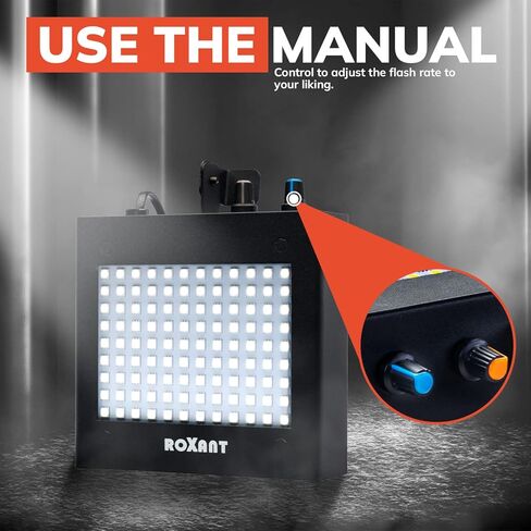 ضوء Strobe LED فائق السطوع من Roxant Pulse (حقيبة معدنية) - وضع التشغيل اليدوي والصوت والتحكم في سرعة الفلاش القابل للتعديل in Kuwait