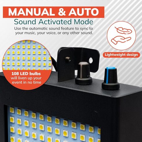 ضوء Strobe LED فائق السطوع من Roxant Pulse (حقيبة معدنية) - وضع التشغيل اليدوي والصوت والتحكم في سرعة الفلاش القابل للتعديل in Kuwait