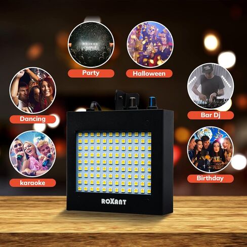 ضوء Strobe LED فائق السطوع من Roxant Pulse (حقيبة معدنية) - وضع التشغيل اليدوي والصوت والتحكم في سرعة الفلاش القابل للتعديل in Kuwait