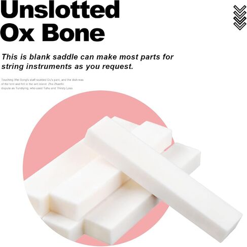 6 String Acoustic Guitar Bone Bridge Saddle and Nut Made of Real Bone (2 set Acousitc Bone Saddle and Nut) in Kuwait