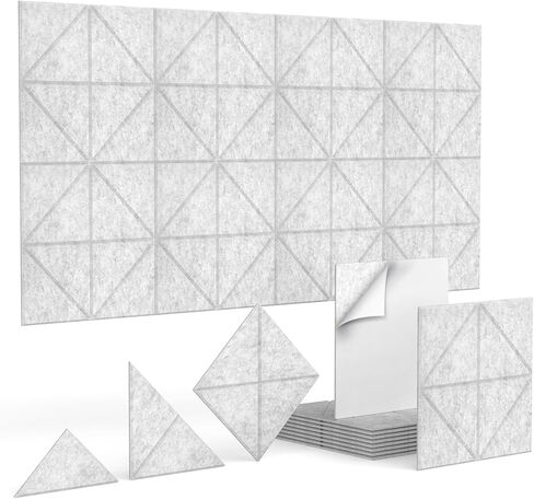 Yojoker 18 حزمة من الألواح الصوتية الممتصة للصوت، 12 × 12 × 0.4 بوصة لوحات جدارية عازلة للصوت عالية الكثافة ذاتية اللصق لتقليل الضوضاء لتزيين الجدران في المنزل، واستوديو التسجيل، والمكتب in Kuwait