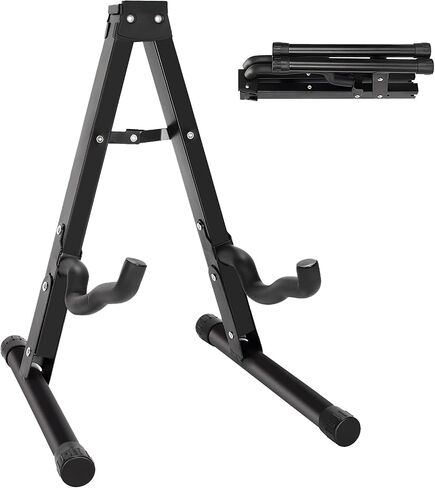 Musmtrull Guitar Stand Acoustic Guitar Stand Holder Foldable A-Frame Guitar Floor Stand for Electric, Classical, Bass, Banjo, Mandolin, Cello - 1 Pack Black in Saudi Arabia