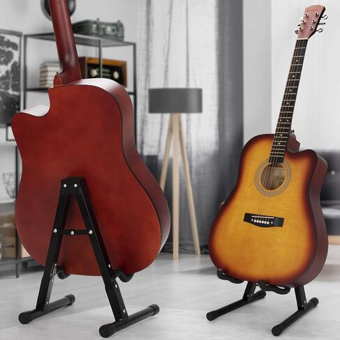 Musmtrull Guitar Stand Acoustic Guitar Stand Holder Foldable A-Frame Guitar Floor Stand for Electric, Classical, Bass, Banjo, Mandolin, Cello - 1 Pack Black in Saudi Arabia