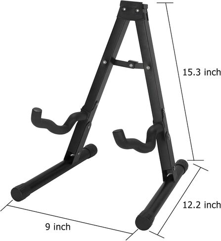 Musmtrull Guitar Stand Acoustic Guitar Stand Holder Foldable A-Frame Guitar Floor Stand for Electric, Classical, Bass, Banjo, Mandolin, Cello - 1 Pack Black in Saudi Arabia