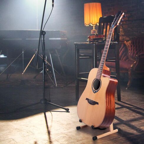 حامل جيتار GUITTO مع كوب شفط غير ضار مقاوم للصدمات ومضاد للانزلاق حماية مزدوجة قابلة للطي على شكل حرف A حامل خشبي للأرضية قابل للتعديل لباس صوتي كهربائي تشيلو مندولين بانجو القيثارة GGS-14 in Kuwait