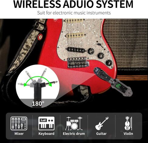 XTUGA C-977 UHF Wireless XLR Transmitter and Receiver& Wireless Guitar Transmitter Receiver,Rechargeable Mic Adapter 16 Channels 164ft Range for Dynamic Microphone,Audio Mixer,Electric Guitar Bass in Saudi Arabia