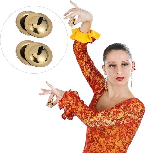 2 زوج من أجراس اليد الصغيرة الصغيرة الصنج الأصبع النحاسية لحفلات الرقص المسائية الراقصة من إكسبارت in Kuwait