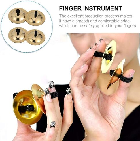 2 زوج من أجراس اليد الصغيرة الصغيرة الصنج الأصبع النحاسية لحفلات الرقص المسائية الراقصة من إكسبارت in Kuwait