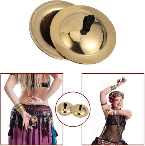 2 زوج من أجراس اليد الصغيرة الصغيرة الصنج الأصبع النحاسية لحفلات الرقص المسائية الراقصة من إكسبارت in Kuwait