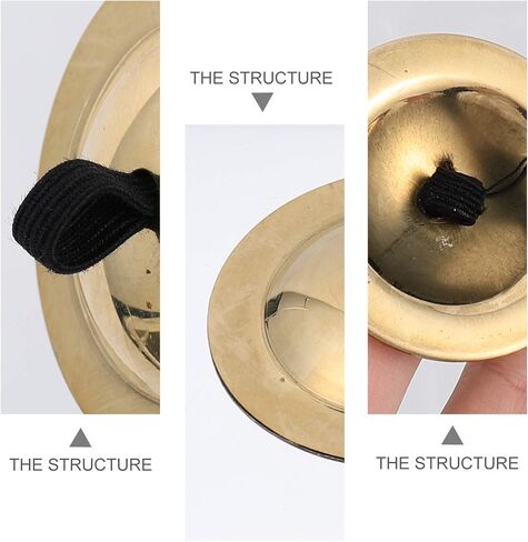2 زوج من أجراس اليد الصغيرة الصغيرة الصنج الأصبع النحاسية لحفلات الرقص المسائية الراقصة من إكسبارت in Kuwait