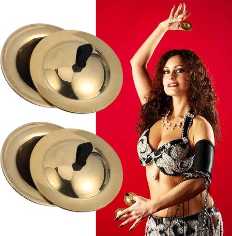 2 زوج من أجراس اليد الصغيرة الصغيرة الصنج الأصبع النحاسية لحفلات الرقص المسائية الراقصة من إكسبارت in Kuwait