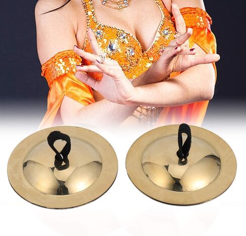 2 زوج من أجراس اليد الصغيرة الصغيرة الصنج الأصبع النحاسية لحفلات الرقص المسائية الراقصة من إكسبارت in Kuwait