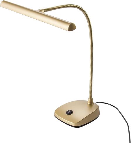 K&M Konig & Meyer 112297.090.40 حامل ضوء مصباح البيانو/المكتب | قاعدة ثقيلة ومستقرة | 12 مصباح LED | ضوء دافئ | قابل للتعديل معقوفة طويلة للغاية | سلك طاقة 10 قدم | صناعة ألمانية | لمسة نهائية ذهبية أنيقة in Kuwait