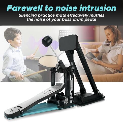 Starfavor Bass Drum Practice Pad Folding Silent Kick Drum Practice Pads, Real Feel High-Density Rubber Rebound for Training in Kuwait