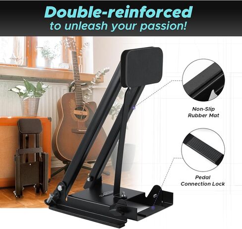 Starfavor Bass Drum Practice Pad Folding Silent Kick Drum Practice Pads, Real Feel High-Density Rubber Rebound for Training in Kuwait