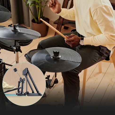 Starfavor Bass Drum Practice Pad Folding Silent Kick Drum Practice Pads, Real Feel High-Density Rubber Rebound for Training in Kuwait