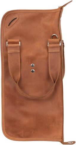 حقيبة طبلة من الجلد الأصلي من MG Leather Work مع زر للإغلاق، هدية لعازف الطبول، حامل عصا طبلة جلدية للموسيقي (أسود) in Kuwait