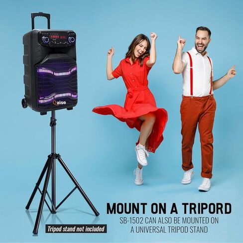 Qaise SB-1502 SonicBoomer X Fiesta سماعات بلوتوث بارتي بوكس، مكبر صوت 15 بوصة، كاريوكي، أضواء LED، راديو FM، ميكروفون، جهاز تحكم عن بعد in Kuwait