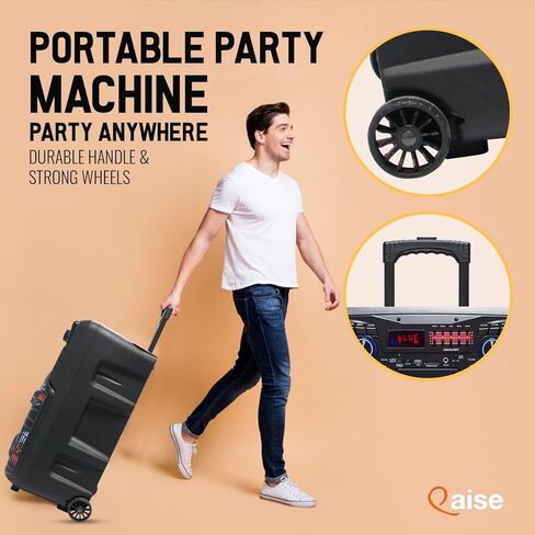 Qaise SB-1502 SonicBoomer X Fiesta سماعات بلوتوث بارتي بوكس، مكبر صوت 15 بوصة، كاريوكي، أضواء LED، راديو FM، ميكروفون، جهاز تحكم عن بعد in Kuwait