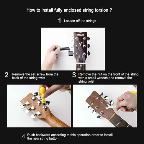 Doryum 6PCS 3L3R Acoustic Guitar Tuning Pegs Machine Head Tuners, Knobs Tuning Keys, Wear-Resistant, Guitar String Tuning Pegs Machine, Enclosed Locking Tuners for Electric or Acoustic Guitar in Saudi Arabia
