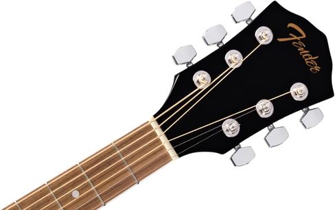 غيتار Fender FA-125 Dreadnought - حزمة سوداء مع حقيبة الحفلة، والموالف، والحزام، والأوتار، ولفاف السلسلة، واللقطات، وأقراص DVD التعليمية لأوستن بازار in Saudi Arabia