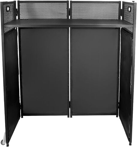 طاولة كشك DJ محمولة من Sidasu مع زخارف إضاءة باللونين الأبيض والأسود - كشك DJ محمول مقاس 40 بوصة × 20 بوصة - سطح طاولة DJ Booth مسطح - زخارف بيضاء وسوداء قابلة للتبديل in Kuwait