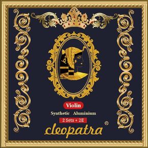 Cleopatra Handmade Violin Strings: 2 Pack + 2 Extra E. Synthetic Core, Medium Gauge, Ball End, 4/4 in Saudi Arabia